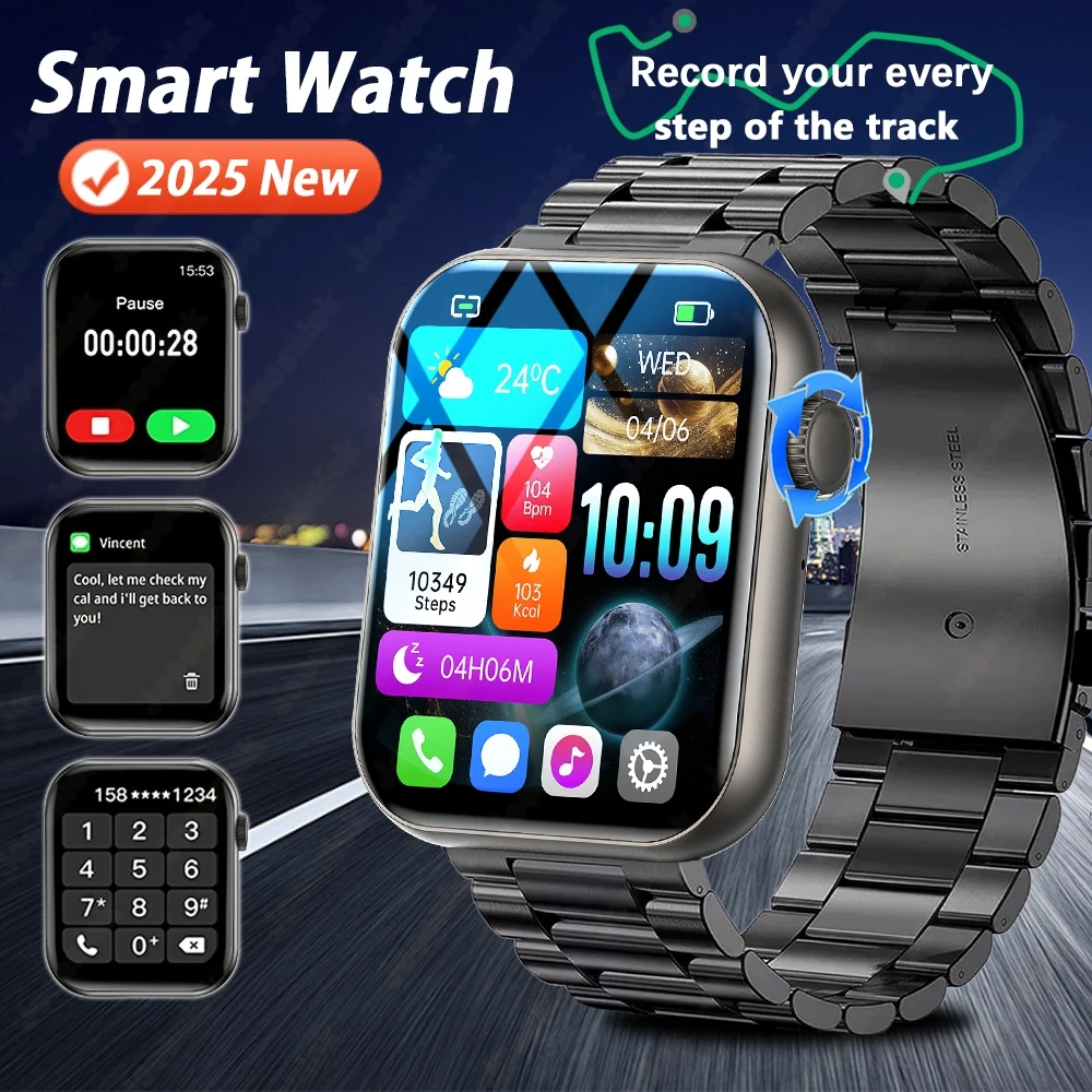 

2025 New Watch 5 Global Version Men Women HD AMOLED Display Heart Rate Bluetooth Call GPS Track Waterproof Sports Smart Watch