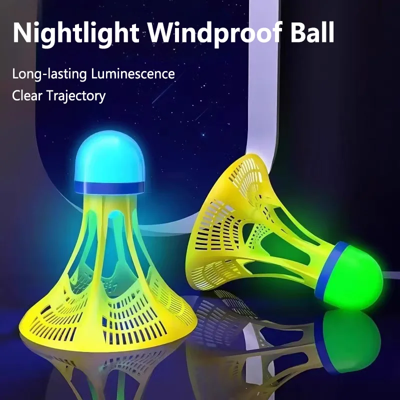 1/2/5 Pack LED Badminton Shuttlecocks -Lighting Glow In The Dark Badminton Birdies Badminton Practice Windproof Shuttlecocks