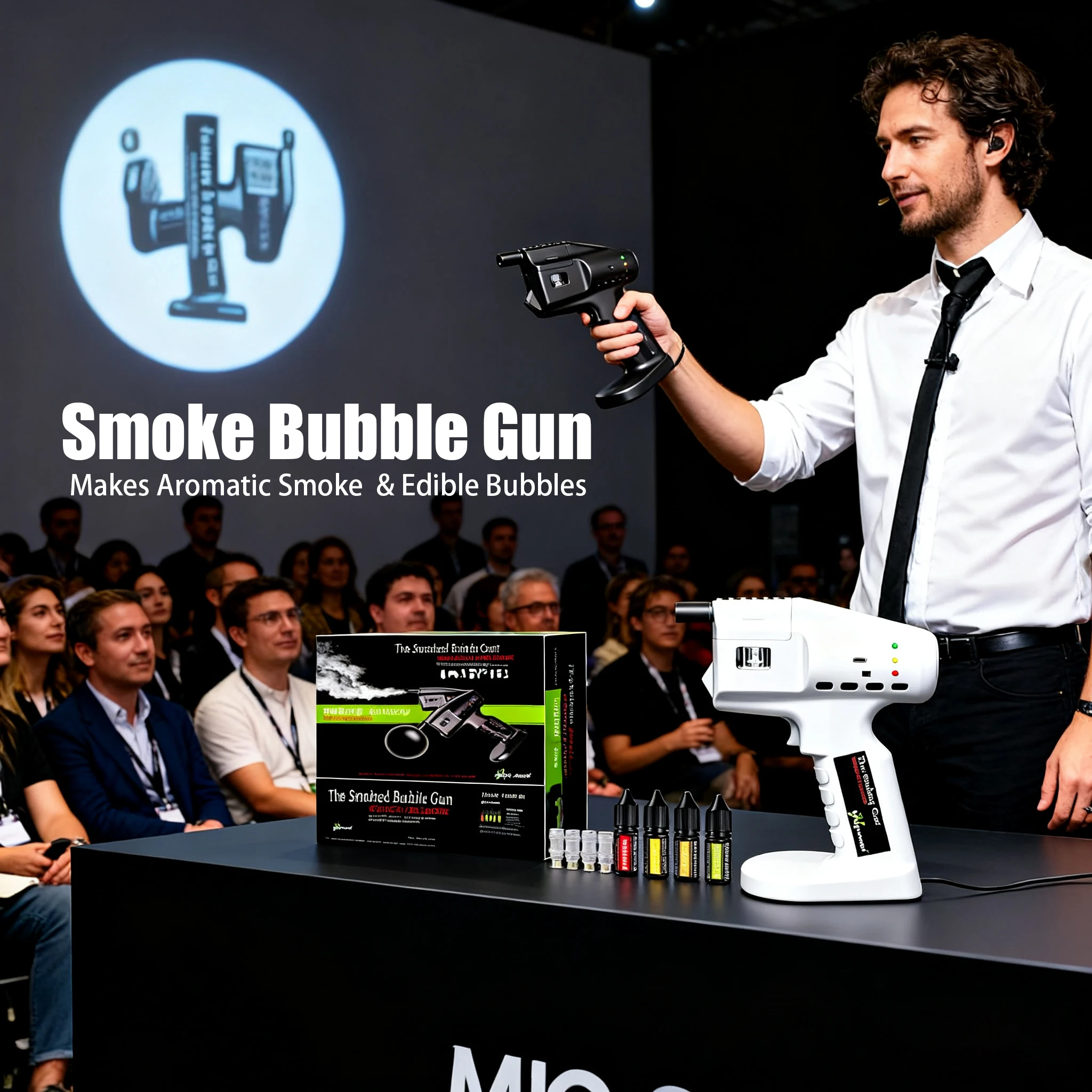 Usb Powered Handheld Smoke Bubble Gun For Cocktails With 5 Flavor Pods Edible Bubbles Aroma Smoke For Meat And Food Smoking