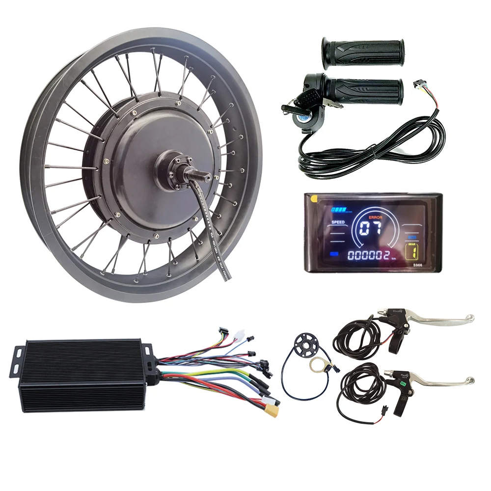 

72V 5000W 20x4.0 20 Inch Fat Tire Snow Bike Electric Ebike Bicycle Hub Rear Spoke Motor Conversion Kit