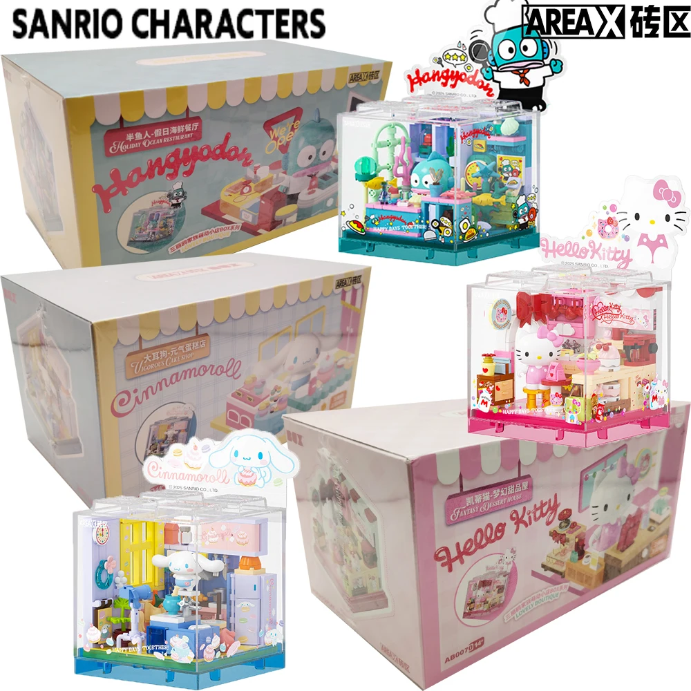 

Новые официальные конструкторы AREAX Sanrio: мини-магазин с персонажами аниме (Куроми, Помпомпурин, Хангиодон) — сборные модели, подарки