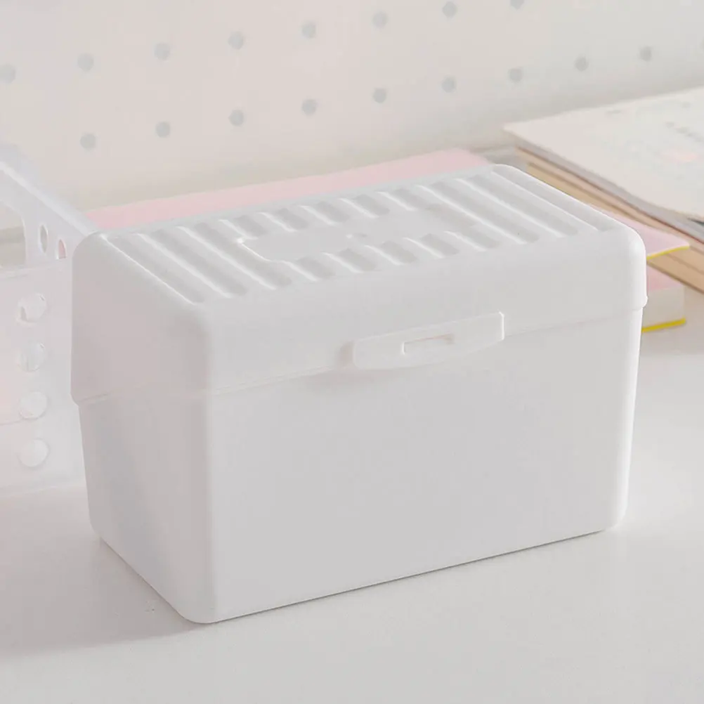 

2pcs Portable Business Holder Organizer Desktop Index Card Storage Box For Office Name Cards Client Records Card Case