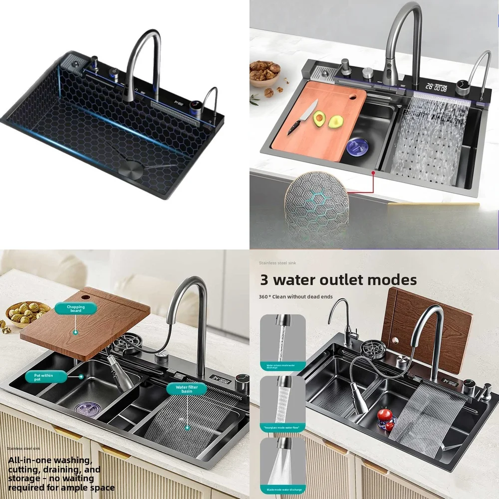 

large single slot large basin dishwashing pool 304 stainless steel whale multi functional sink honeycomb embossed kitchen sink