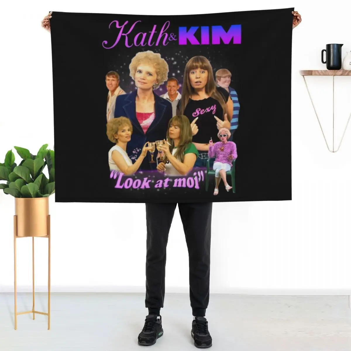 KATH AND KIM BOOTLEG Classic . Throw Blanket couch cozy soft plush fuzzy picnic outdoor blanket