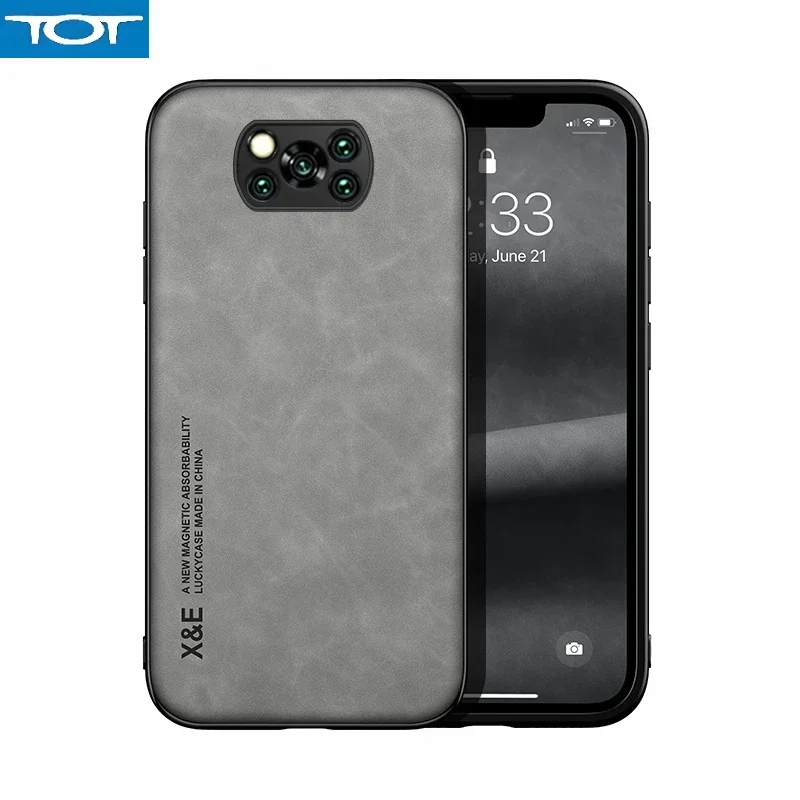 

Чехол для Poco-X3 Pro, роскошный кожаный чехол с магнитным держателем для телефона Xiaomi Poco X3 NFC Little X 3 PocoX3, защитная задняя крышка