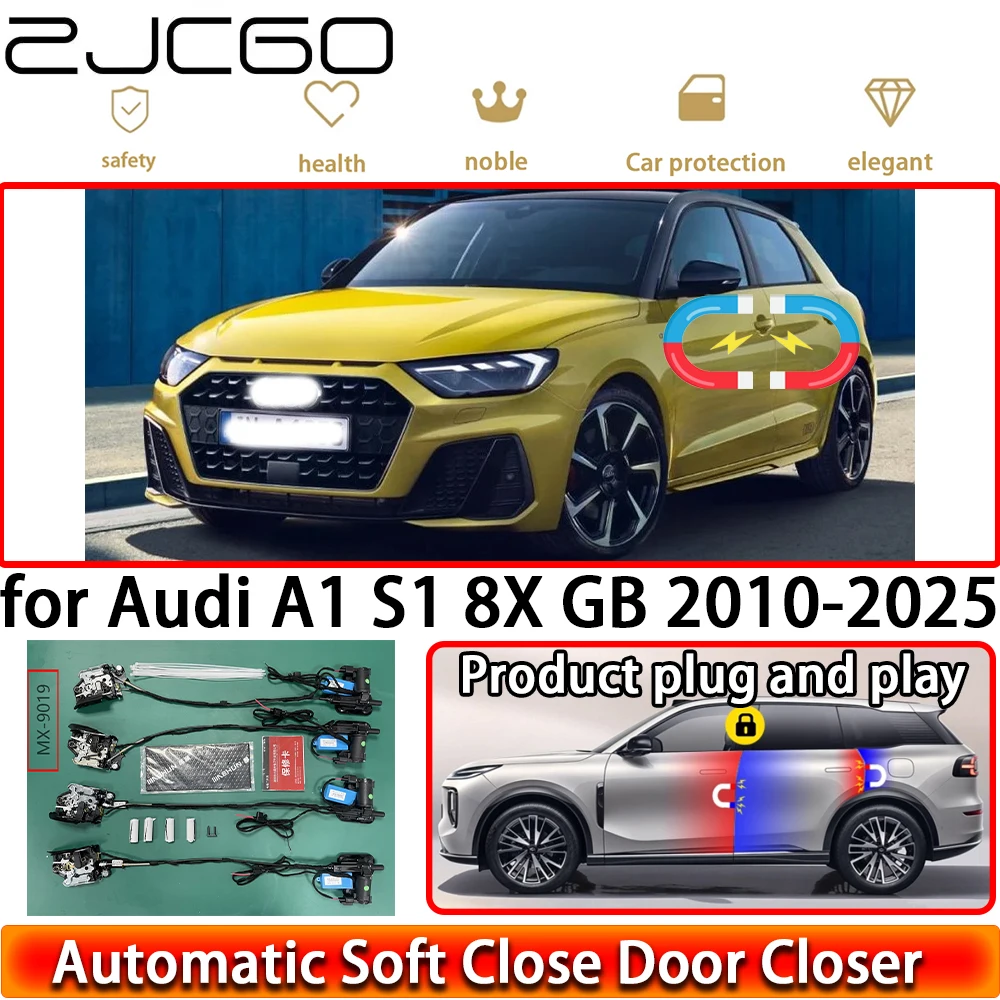

ZJCGO for Audi A1 S1 8X GB 2010-2025 OEM Soft Close Door Kit Power Closing Latch System Auto Pull Door Easy Close Plug & Play