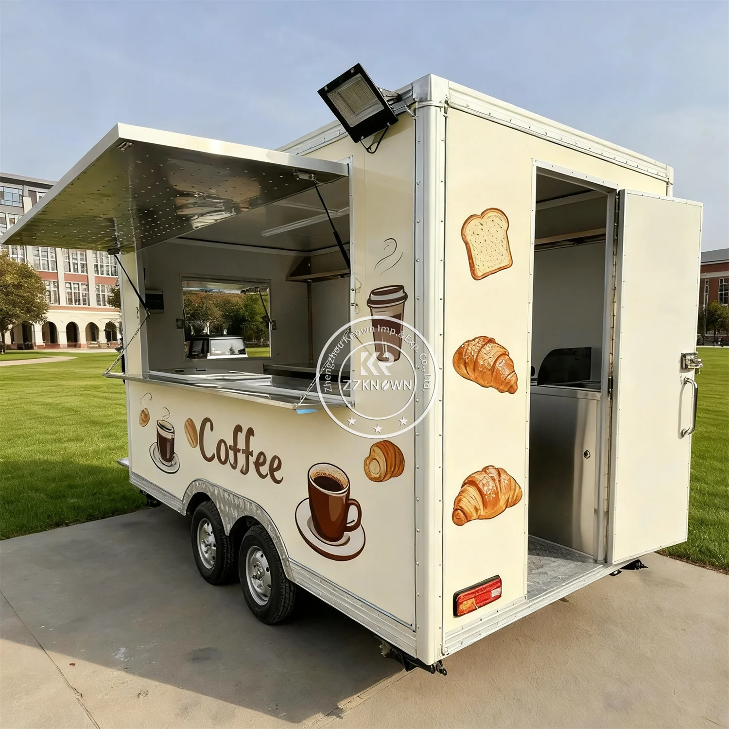 

Concession Ice Cream Trailer Customizable Catering Trailer Mobile Kitchen Hot Dog Cart Street BBQ Food Truck Trailer For Sale