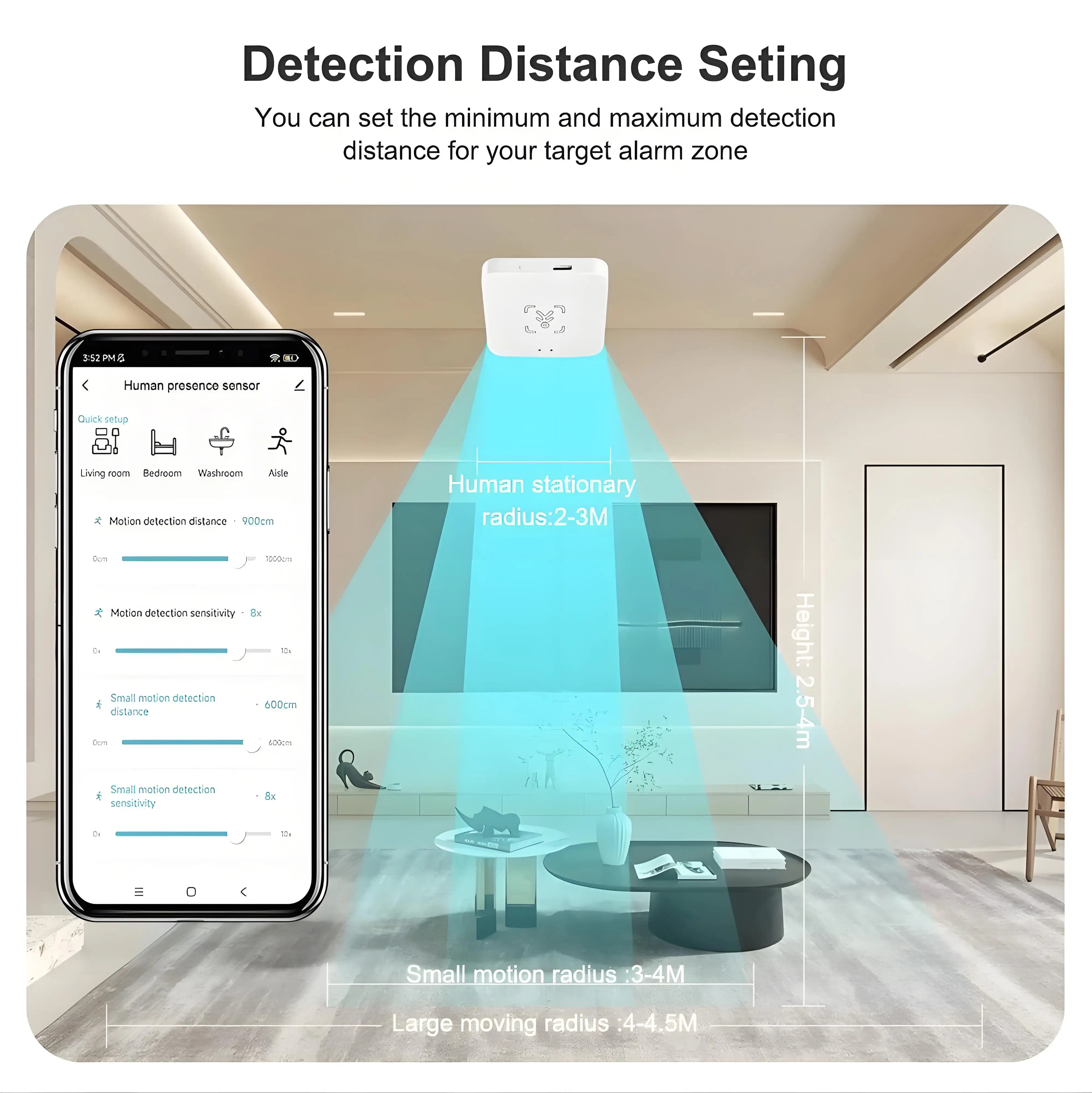 2-IN-1 Tuya WiFi/Zigbee Human Presence Sensor 24G/5.8G MmWave Radar Detector Luminance/Distance Detection Sensor For Smart Home