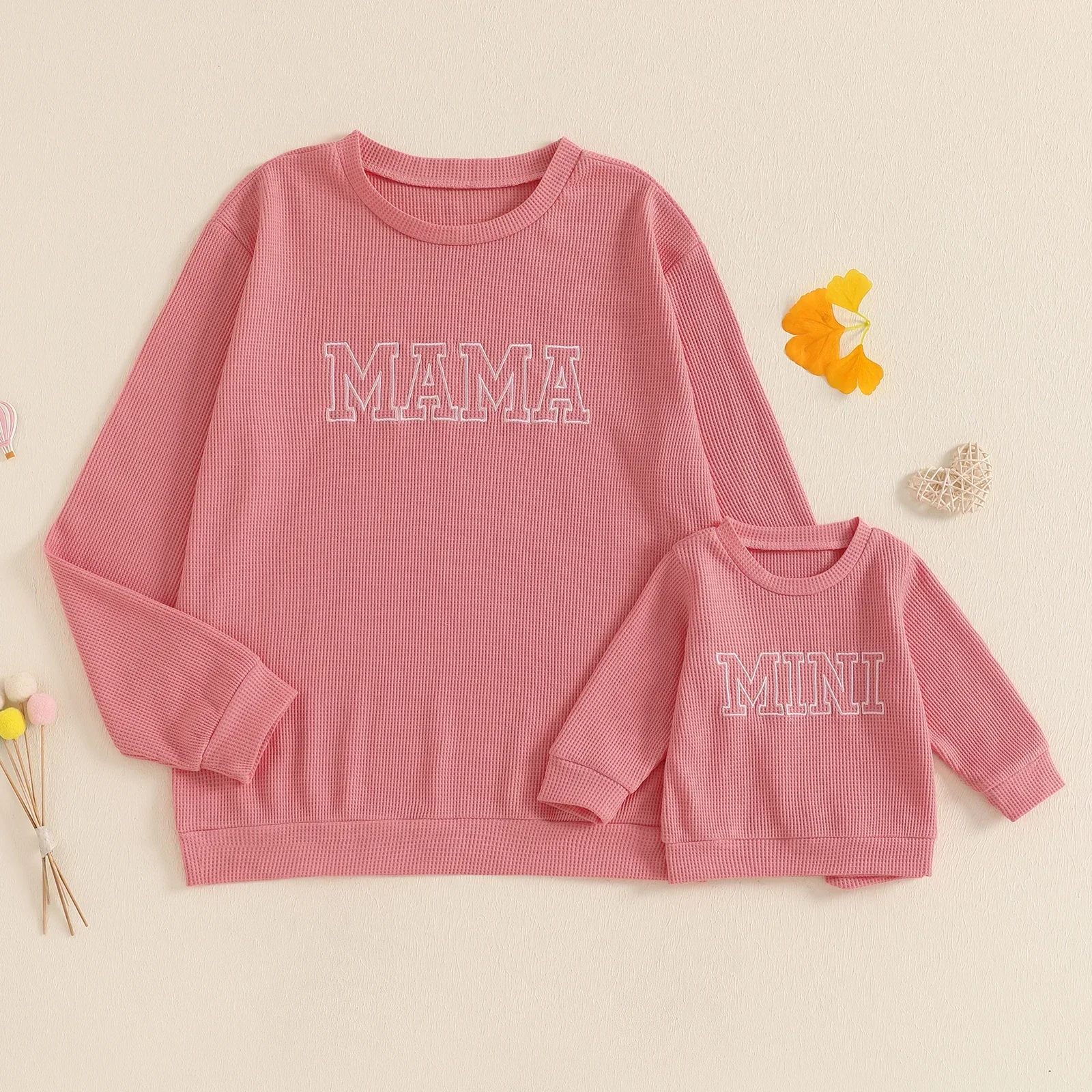 Citgeett Autumn Matching Mom Kids Baby Girls Boys Sweatshirt Letters Print Long Sleeve Fall Pullover Sweatshirt Hoodies Clothes