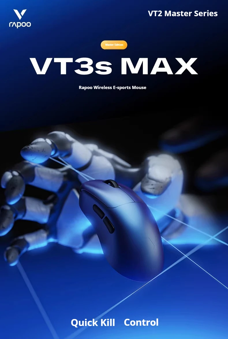 Rapoo VT3s MAX Master  Wireless Gaming Mouse PAW3950 Nordic54H20 Dual Mode 8K Lightweight Long Battery For Small Medium Hands