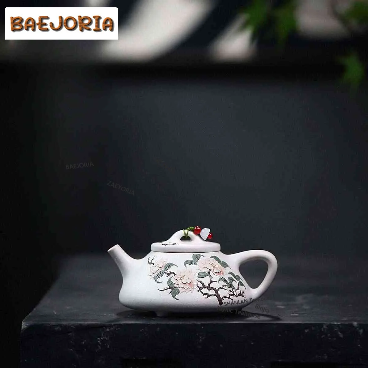 BAEJORIA 250ml Vintage Yixing Purple Clay Teapots Handmade Stone Scoop Pot Raw Ore White Section Mud Kettle Zisha Tea Set