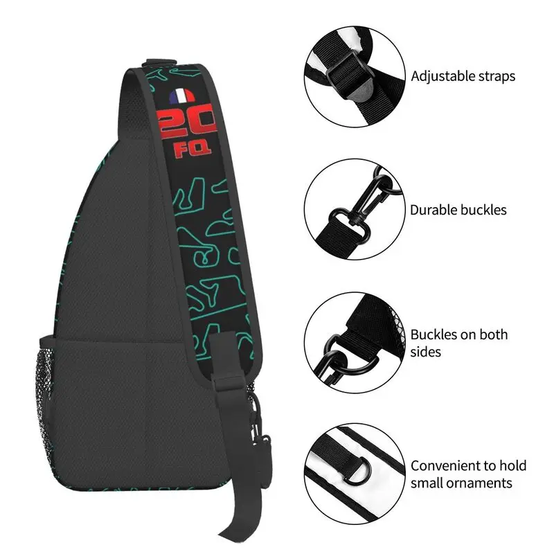 Fabio Quartararo Sling Crossbody Backpack Men Custom El Diablo Pattern Circuits Shoulder Chest Bag for Travel Hiking Daypack