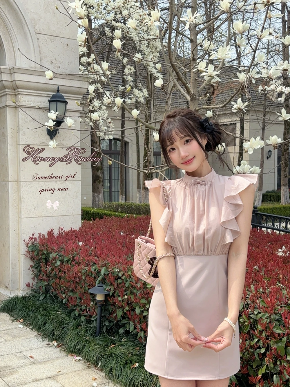 

Платье Sweet Style Sakura Love Diary с кружевной отделкой, из полиэфирного волокна, А-силуэт, приталенное, летнее, для свиданий, без рукавов