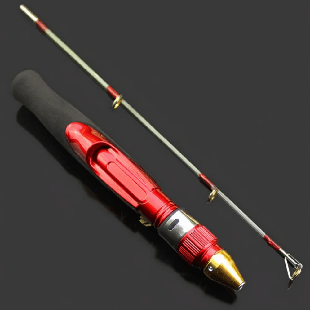 Durable Fiber Glass Ice Fishing Rod 50cm Length Mini Shrimp Fishing Pole 2 Sections Fishing Rod Sea Fishing