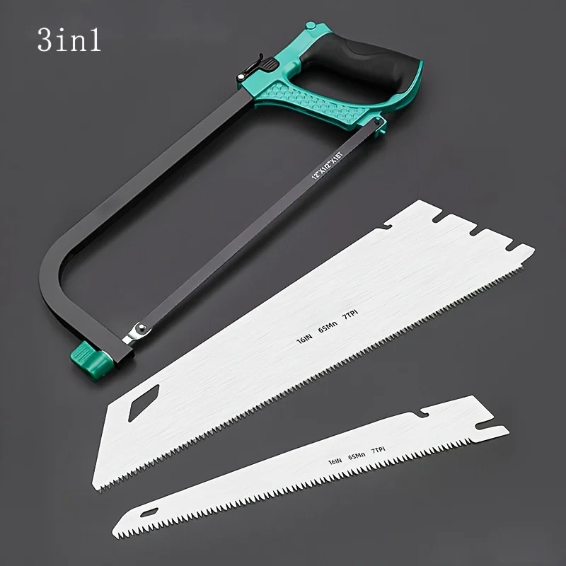 3in1 Multifunctional Handsaw Set with Metal Blades for Woodcutting Carpentry Manual Handheld Saw with Attachments Hand Tools