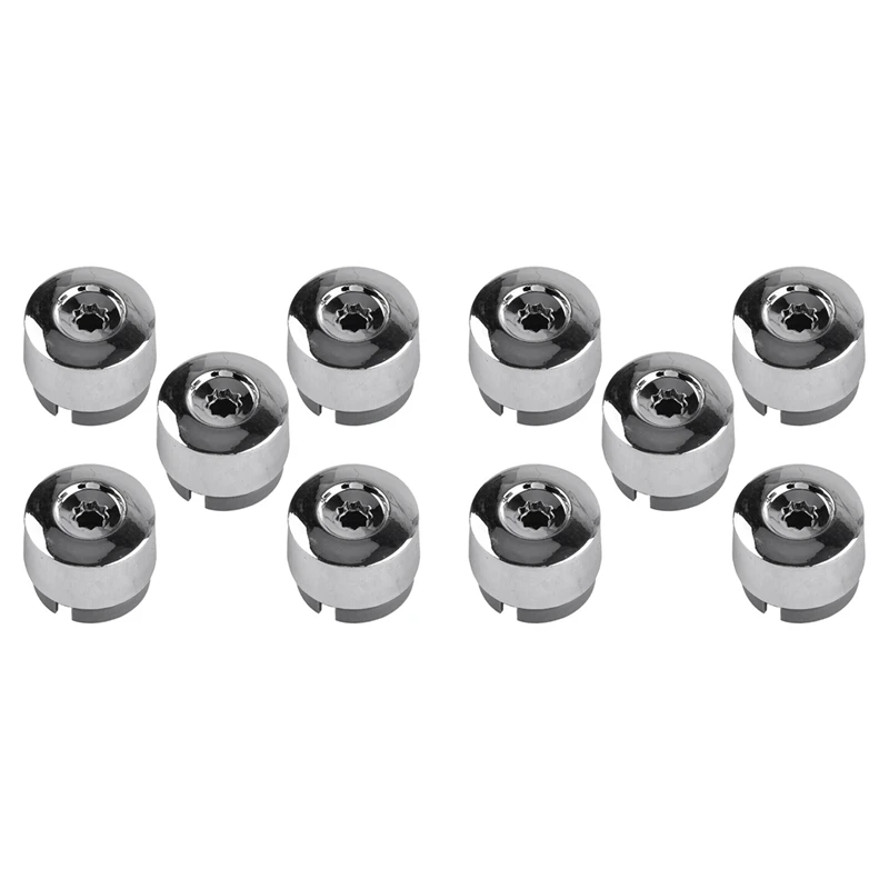 7L6 601 173A 2ZZ 10Pcs Chrome Wheel Lug Bolt Nut Cap Cover For Touareg 2004-2017 7L6601173A