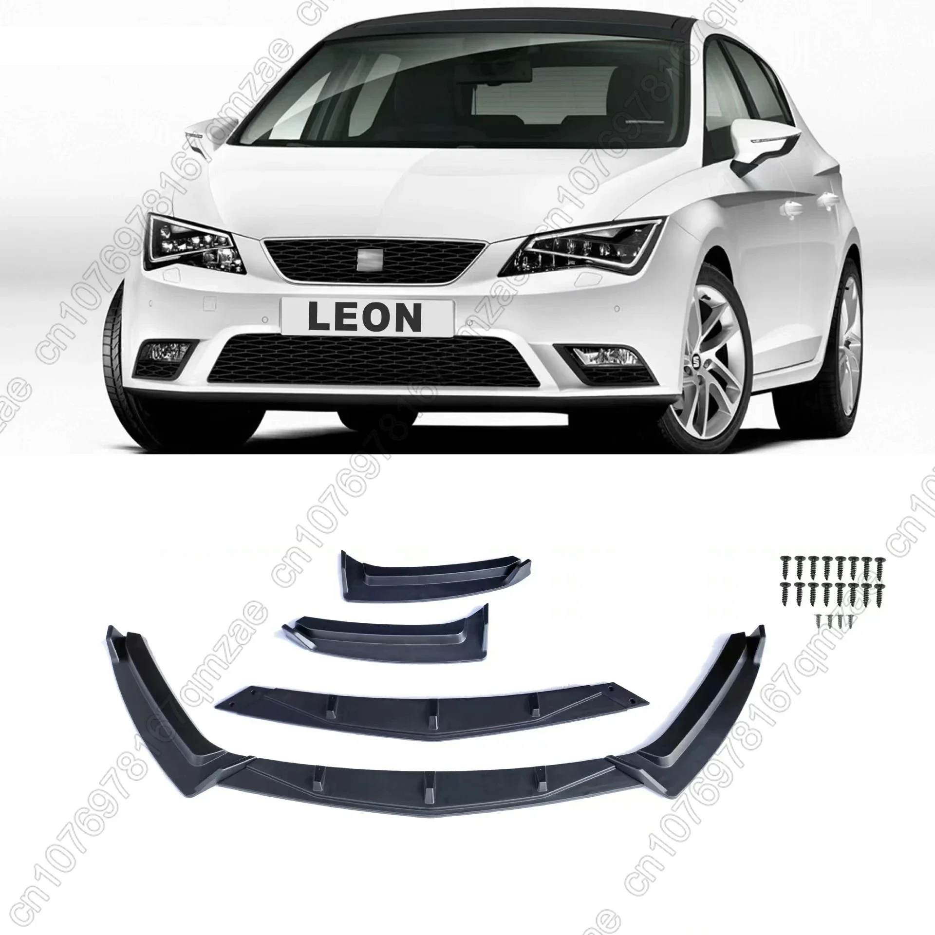 3pcs Car Front Bumper Lip Splitter Spoiler Diffuser Guard Trim For Seat Leon MK3 2012 2013 2014 2015 2016 2017 2018 Body Kits