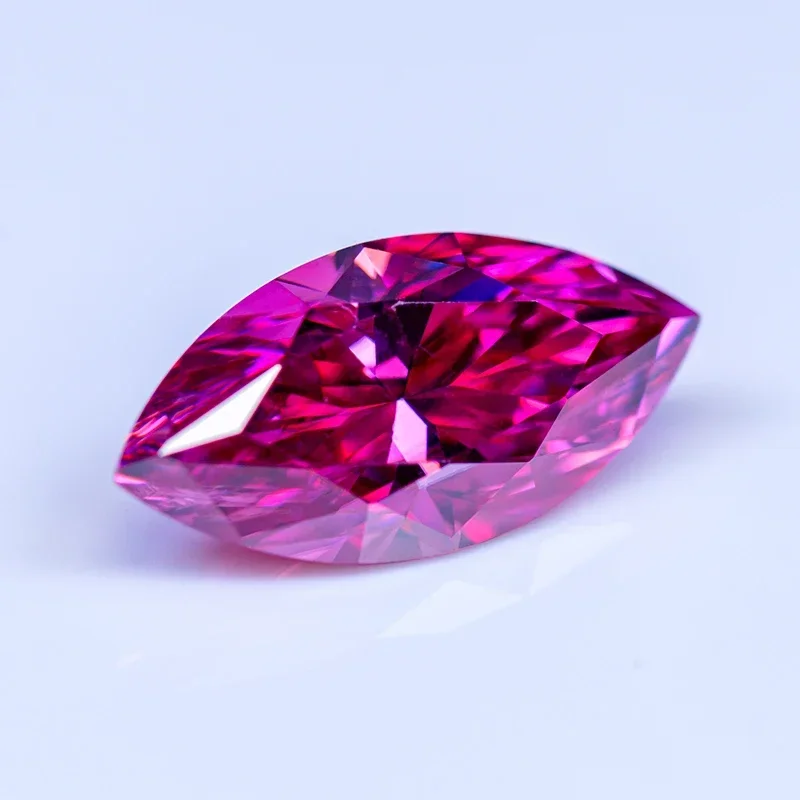 Moissanite Stone Gemstone Marquise Cut Pink Color Lab Grown Diamond Charms Woman Jewel Making With GRA Certificate