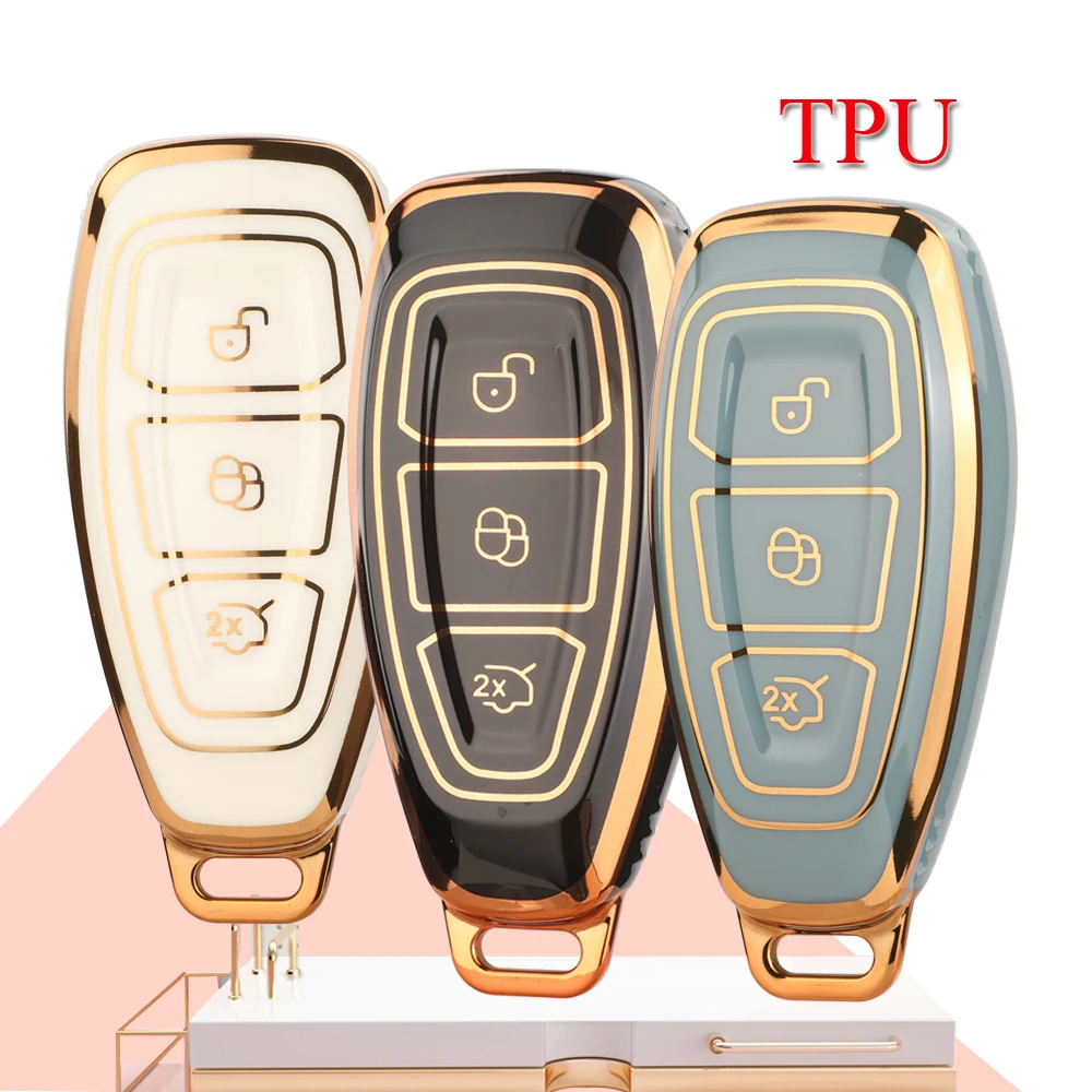 

JYQ NEW TPU Car Remote Key Shell Case Cover For Ford Focus 3 4 ST Mondeo MK3 MK4 Fiesta Fusion Kuga 2013 2014 2015 2017 2018