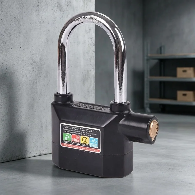 Cadenas antivol universel avec alarme 120 dB, en alliage de zinc, pour vélo, moto, porte d'entrepôt, sécurité, étanche, 3 couleurs