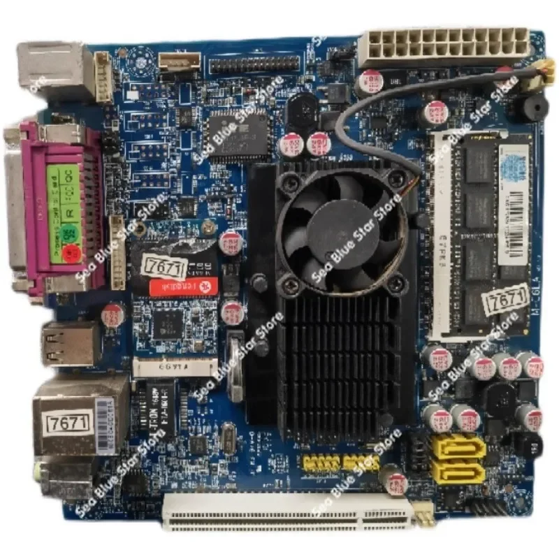 

D525 POS cash register, industrial computer main board M-C6LA 24PIN power supply, with MSATA PCI used main board