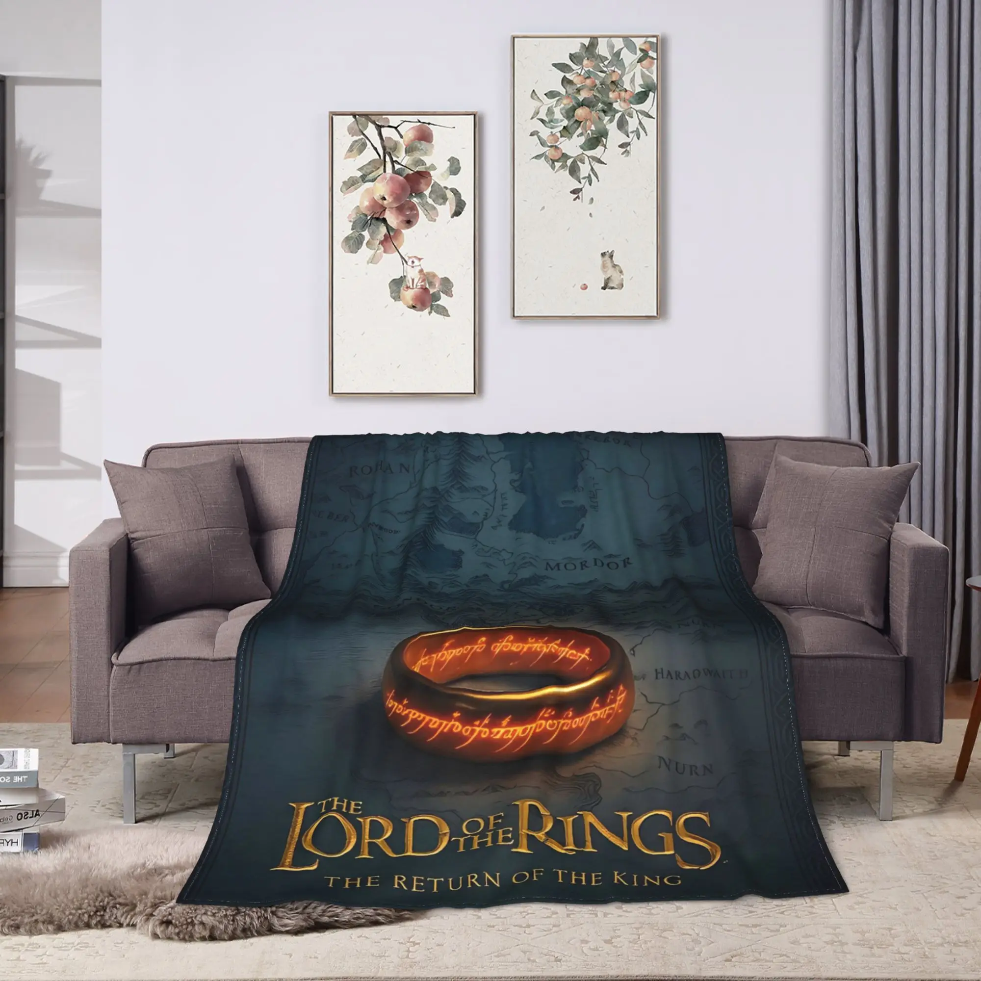 L-Lord of The Rings H-Hobbit دافئ ناعم موضة قطيفة الفراش يلقي للفتيات الفتيان غرفة المعيشة الفانيلا المفرش غطاء السرير