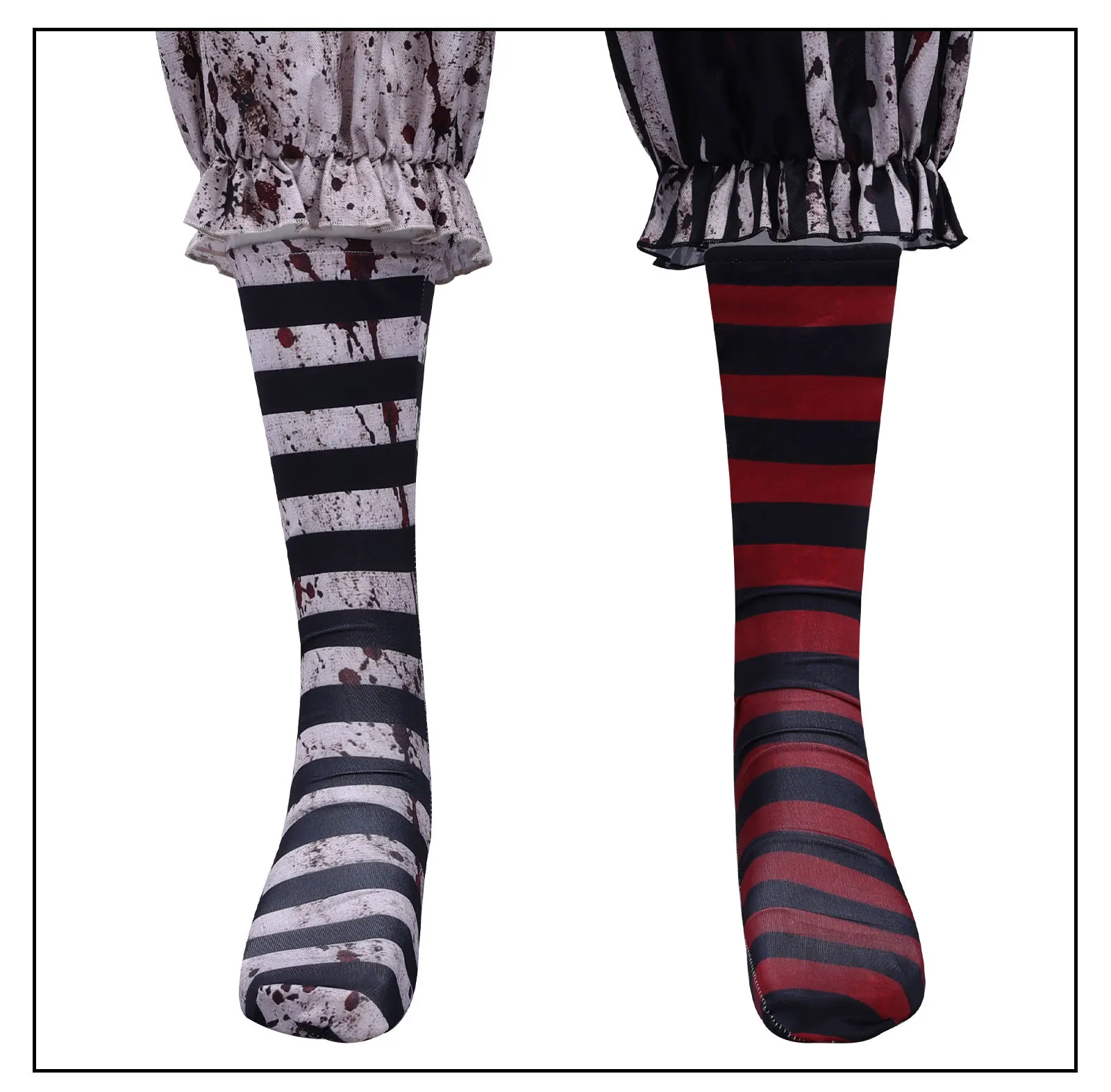 Combinaison Clown Sanglant Femme – Tenue de Cirque Gothique Rayée – photo 12