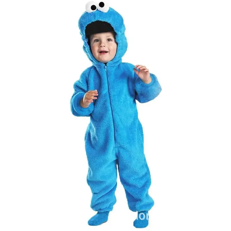 2025 New Blue Cookie Monster Red Sesame Street Elmo Animal Cosplay Pajamas Kids Halloween costume ★☆★