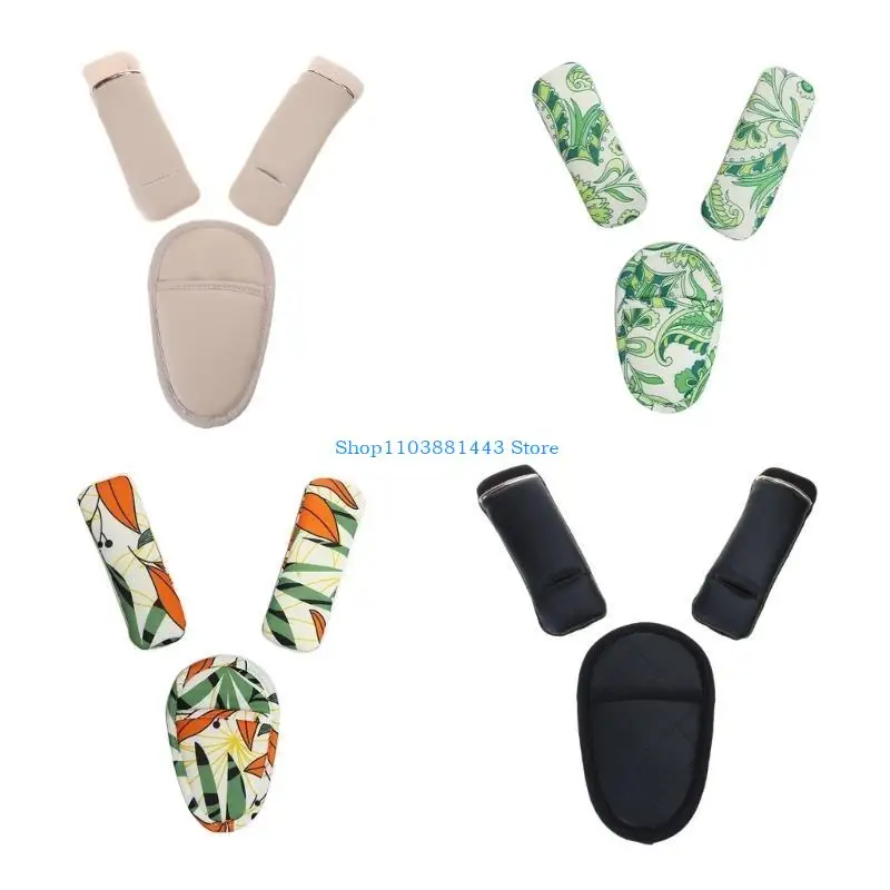 Q6RE regulowany zestaw poduszek na pas samochodowy dla dziecka nakładka na pasek na ramię wózka wkładka krocza