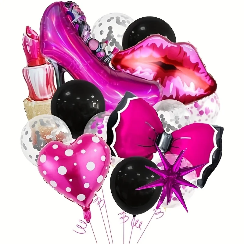 5/15Pcs Lippenstift Lip-förmigen Aluminium Folie Ballon Valentinstag Mädchen Party Decor Geburtstag Make-Up Party gedenk Dekorationen