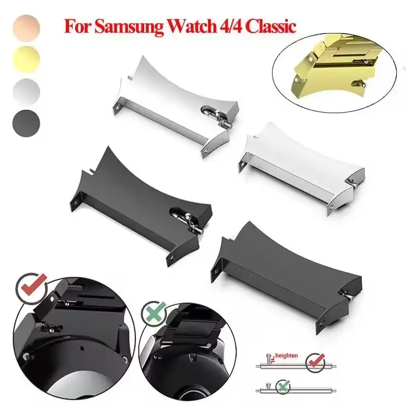 Edelstahl verbinder für Samsung Galaxy Uhr 4 5 Pro 6 klassische 40mm 44mm Metall adapter Galaxie Uhr 4 Armband Zubehör