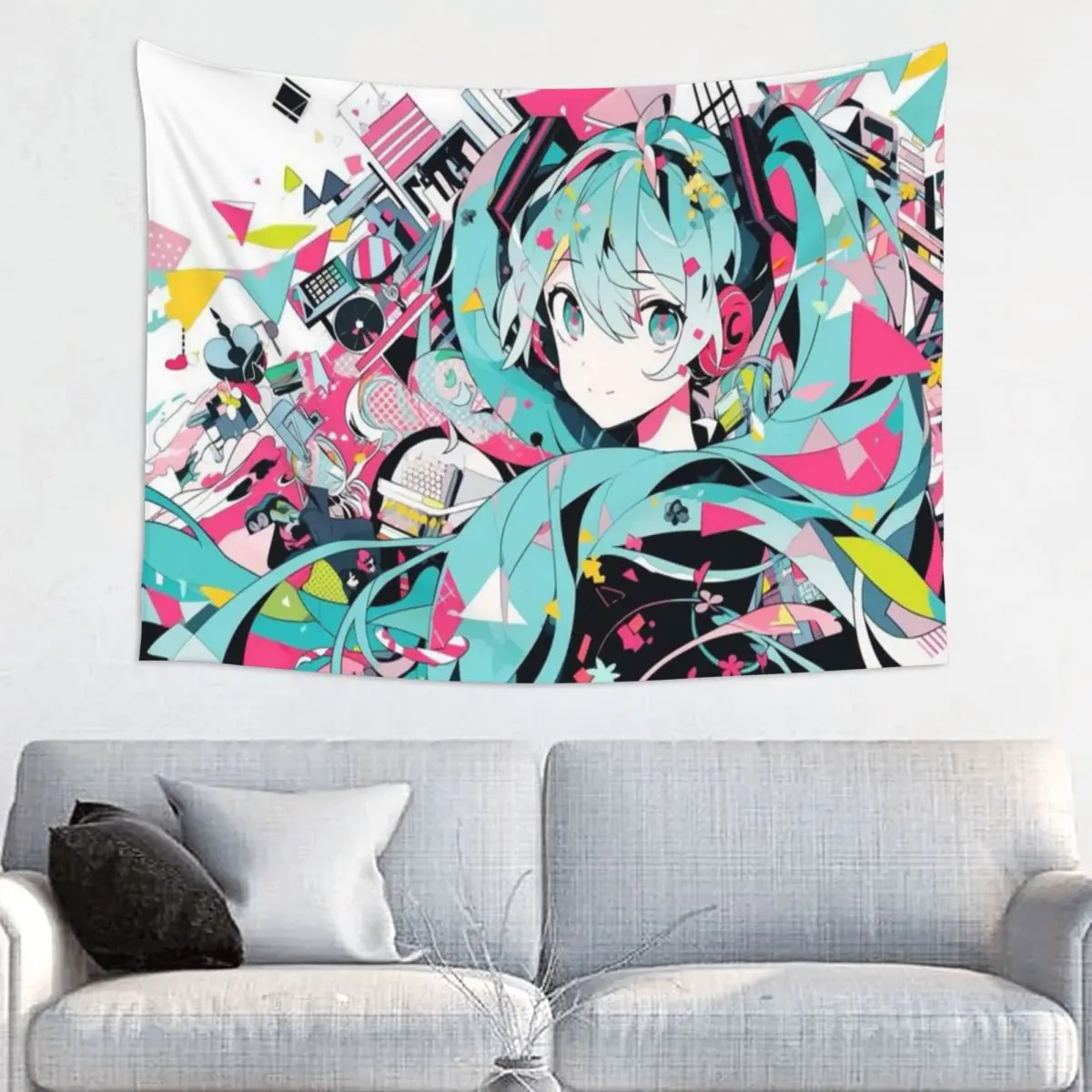 

Hatsune Miku Tapestry for Dorm Decorative Tapestries Wall Hanging Decor for Living Room