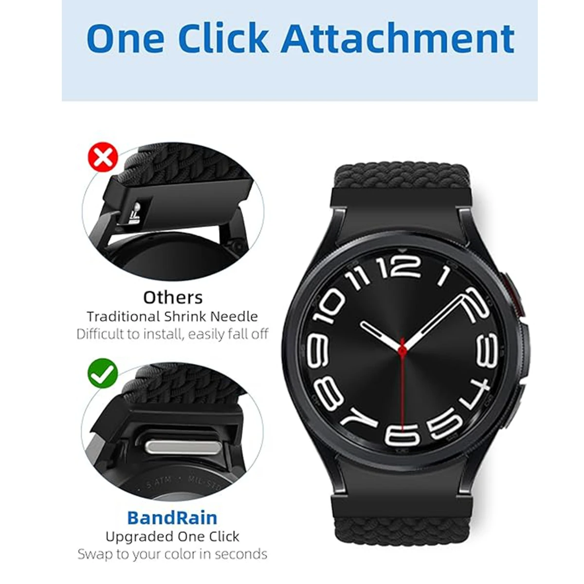 No Gaps Trail Loops For Samsung Galaxy Watch6 5 4 5Pro Band 20m Magnetic Watchband Bracelets For Samsung Watch 6 Classic