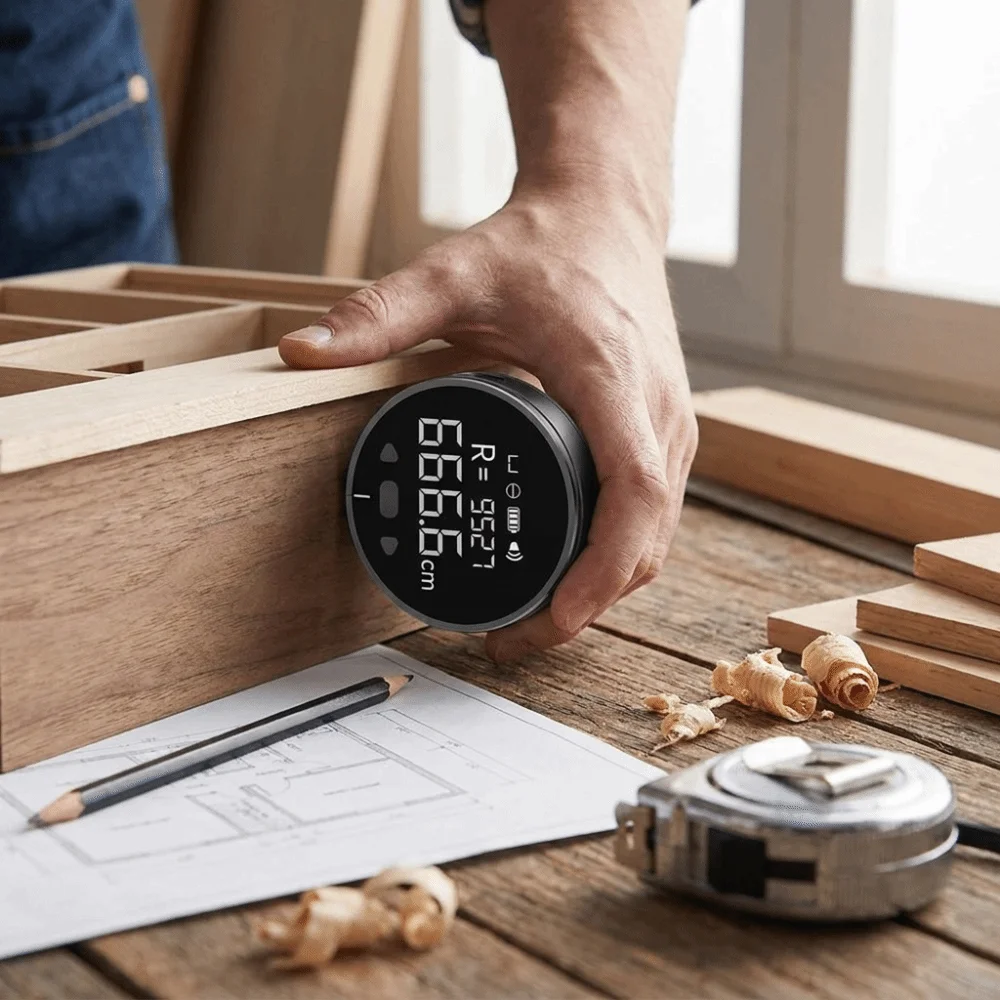 LCD-Bildschirm Elektrisches Lineal Kreisförmige Lineare Messung Hochpräzise Digitale Anzeige Rolllineal LCD-Display Wiederaufladbar