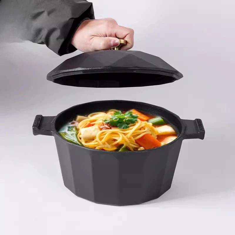

Black Diamond Enamel Pot,Cast Iron Pot,Stew Pots Multi-functional Cookware Soup Pot, Induction Cooker Non-stick Pots for Cooking