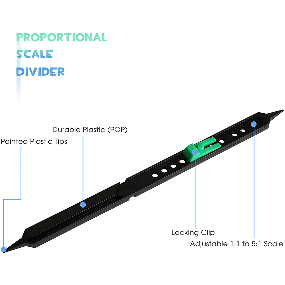 

10 inch Adjustable Plastic Proportional Scale Divider Drawing Tool for Artists