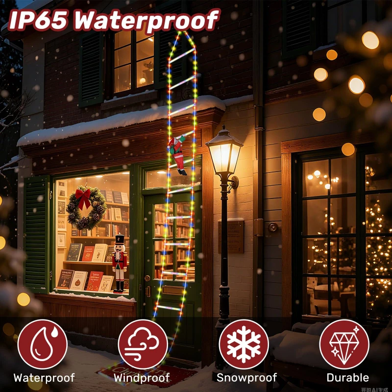 1/3 متر سانتا كلوز تسلق سلم سلسلة أضواء USB 8 طرق LED مصباح عيد الميلاد الديكور لحديقة شجرة عيد الميلاد هدية السنة الجديدة #4