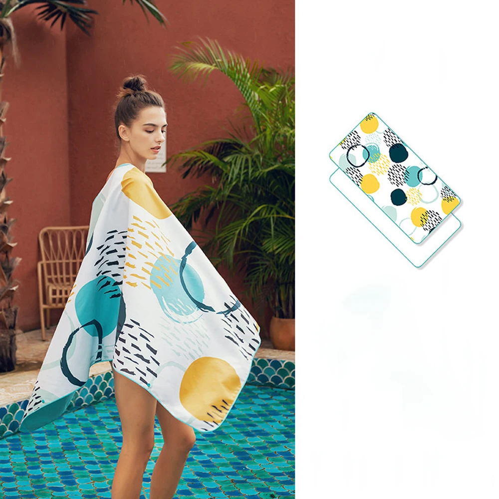 Thin Quick-Drying Absorbent Bath Towel Summer Style Fast-Drying Travel Beach Swimming Towel Portable for Travel And Beach Use
