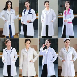 Wholesale Long-sleeved Unisex White Coat High Quality Loose Embroidery Work Clothes Nurse Accessories Medical Uniform Lab Coat