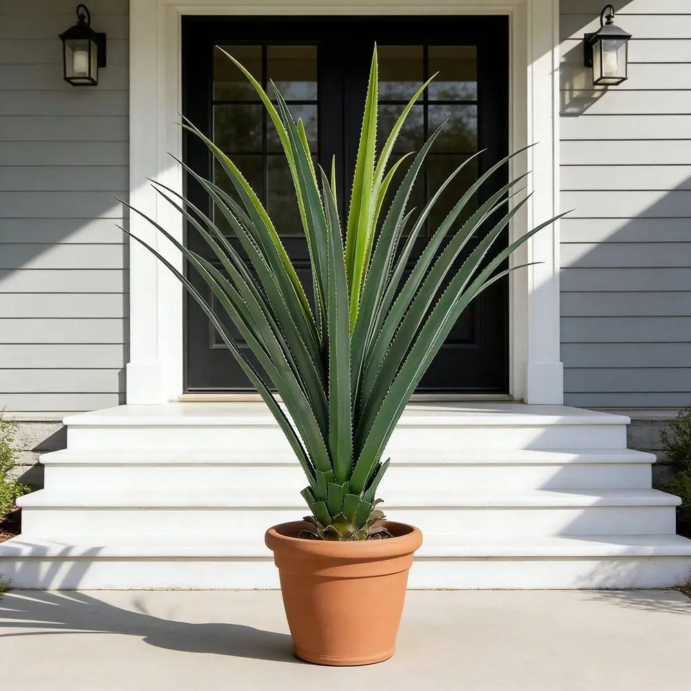 

Artificial Agave Plant 3ft 3.7ft 4ft Fake Succulent Plant In Pot, 1 2 Pack Large Faux Desert Plant For Indoor Outdoor Decor, UV