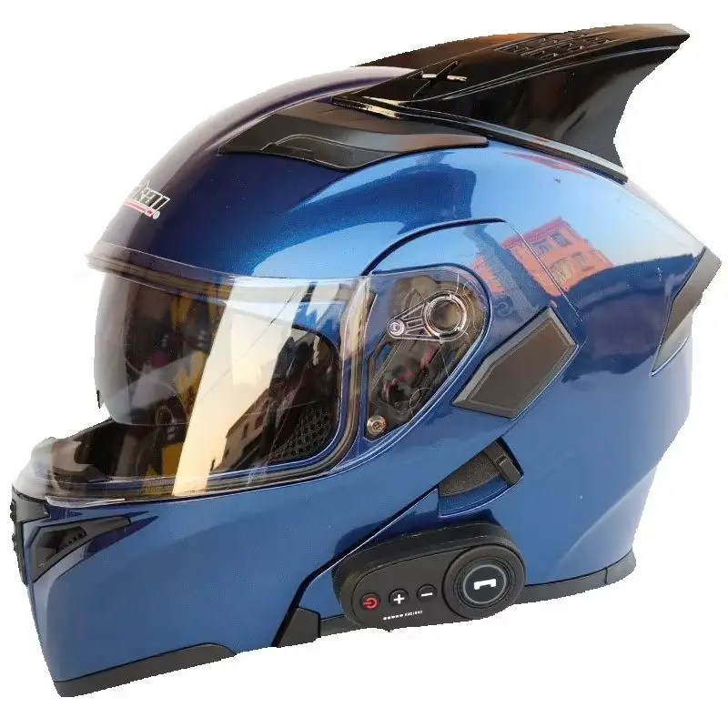 Jiekai Motorcycle Full Helmets Dual Lens Bluetooth Helmet Motocross Safety Helmet DOT Certification Casco Moto