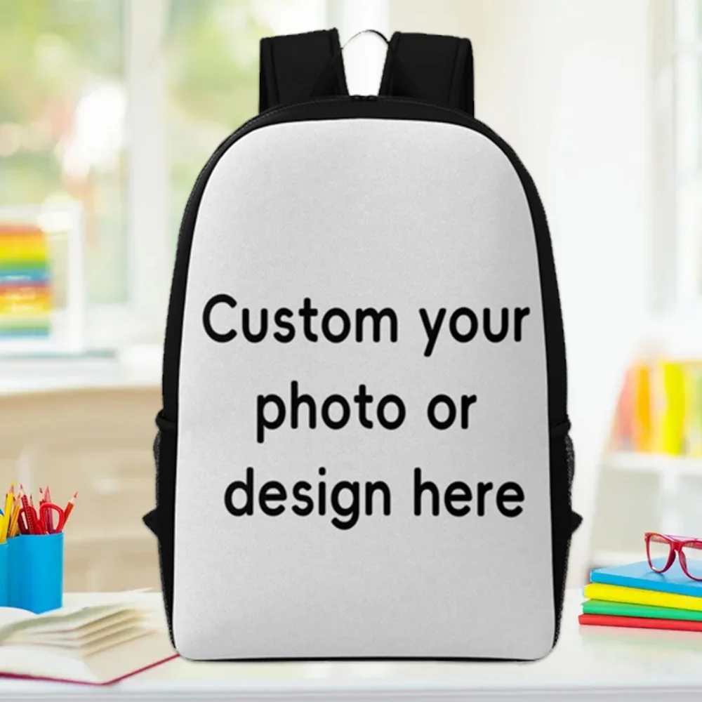 Personalized Custom Photo Backpack, Customized Your Own Image Design Logo Large Capacity Casual School Travel Bookbag Daypack