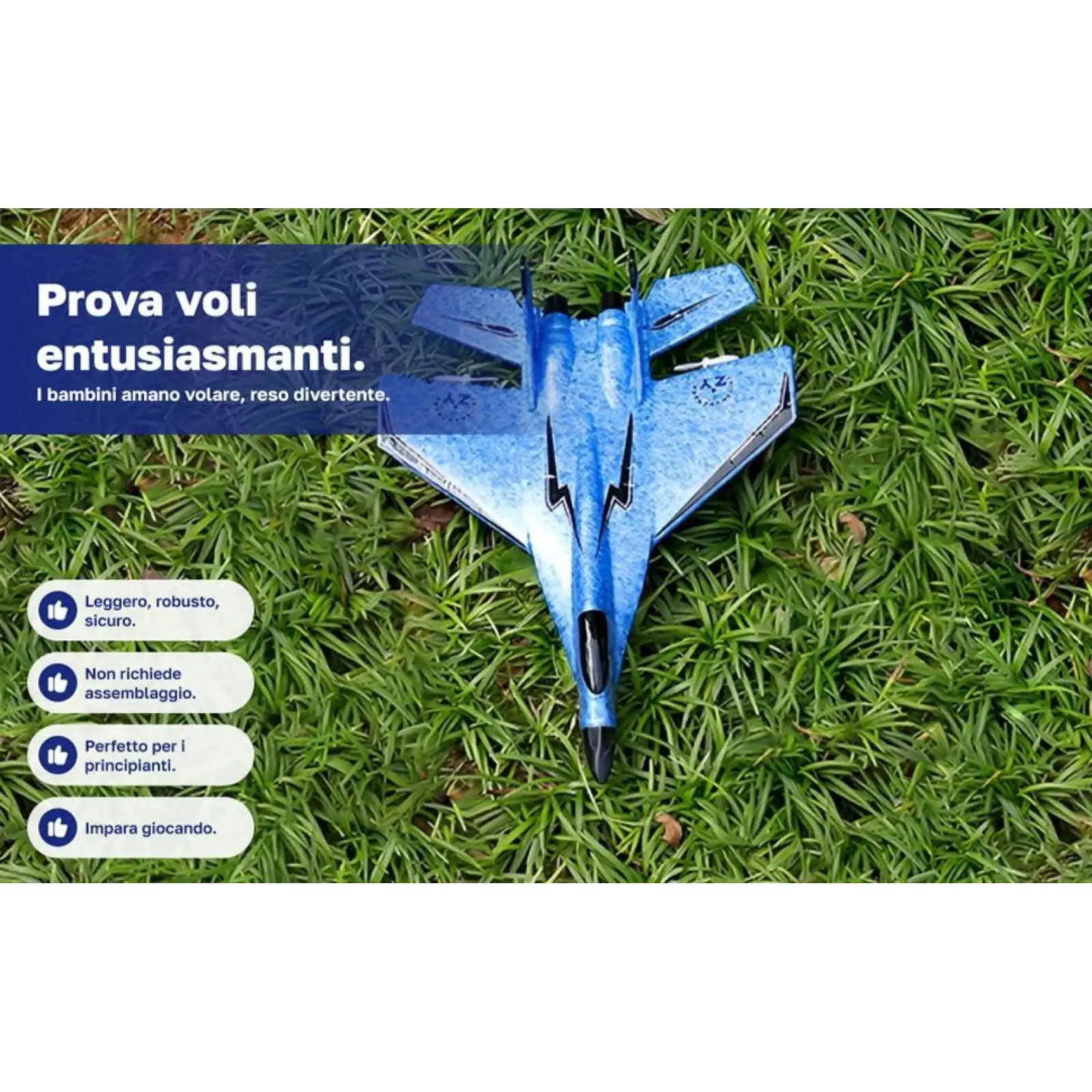 RC Ready to Fly 2CH Foam Glider Aircraft Remote Control Toy for Boys with Spare Propeller USB Charging