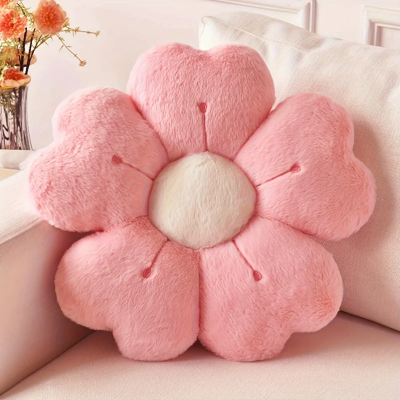 Home Decor Aesthetic Pinterest - 부드러운 플러시 데이지 꽃무늬 쿠션 -