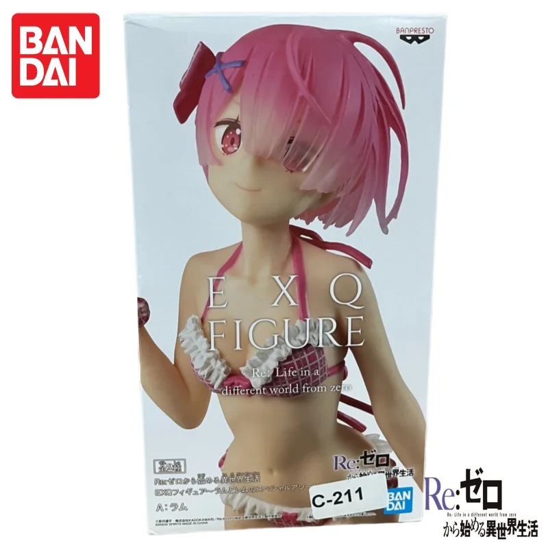 Em estoque bandai genuíno maiô ram rem life from scratch anime periféricos ação boneca coleção presentes