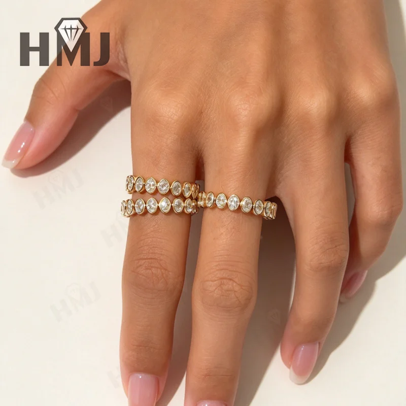 Diamantring DEF VS-VVS Ovaler Schliff Massiv 10K 14K 18K Gelbgold Hochzeit Antrag Versprechen Party Geschenk für Damen Charms Täglicher Gebrauch – Detail 6
