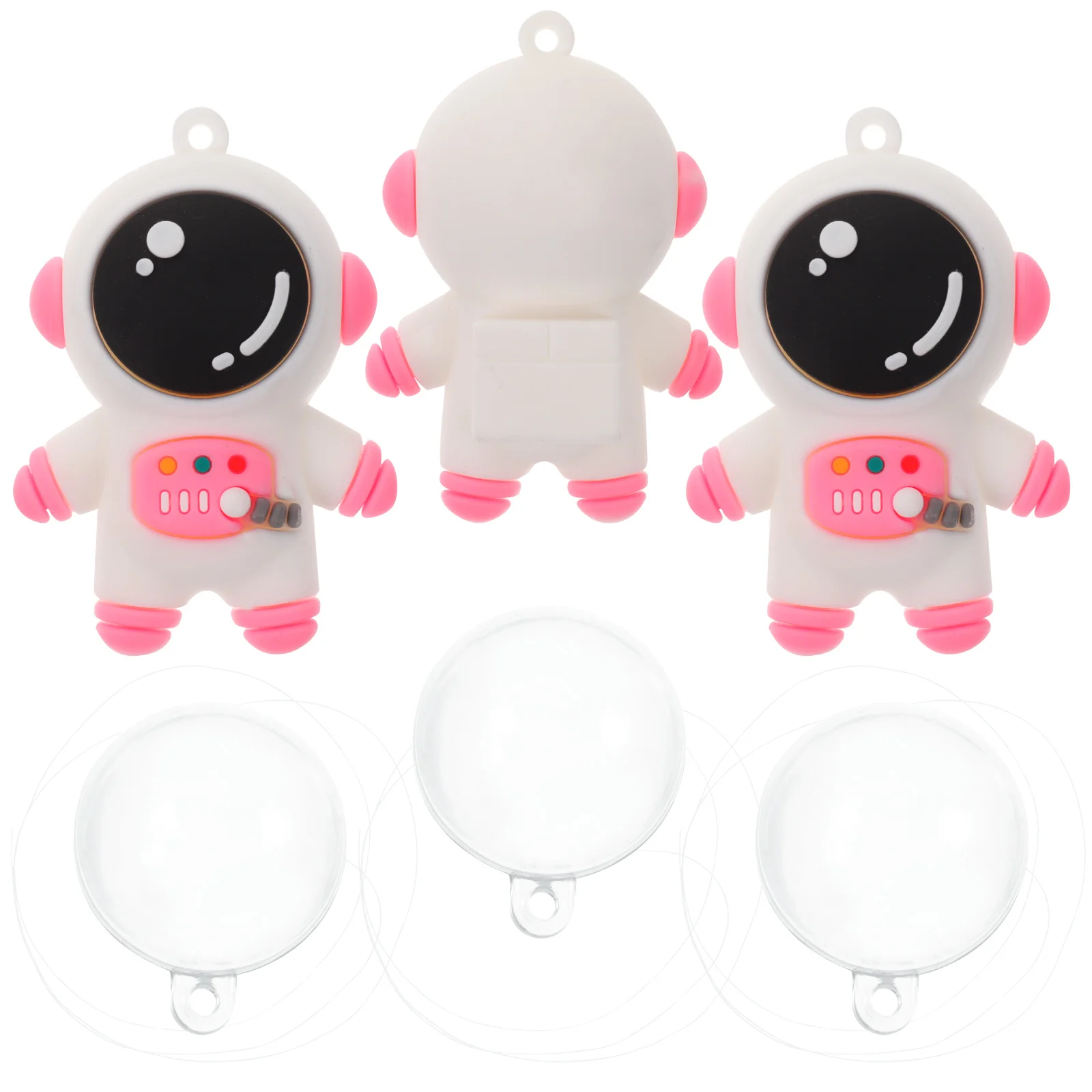 

3pcs Astronaut Pendant Soft Rubber Ornaments Floating Decorations Fish Tank Figurines Cartoon Crafts Underwater Landscape DIY