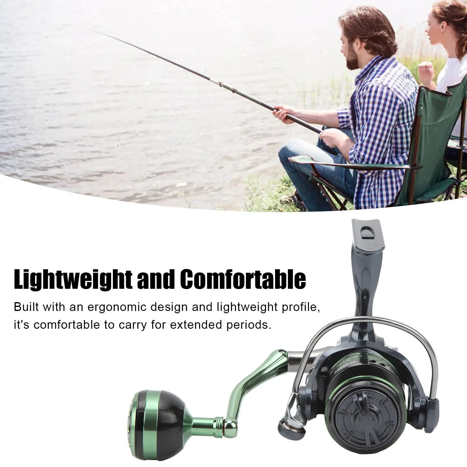 Compact Fishing Reel 5.2:1 Gear Ratio, Full Metal CNC Handle, Ball Grip, Seamless Design for freshwater Fishing