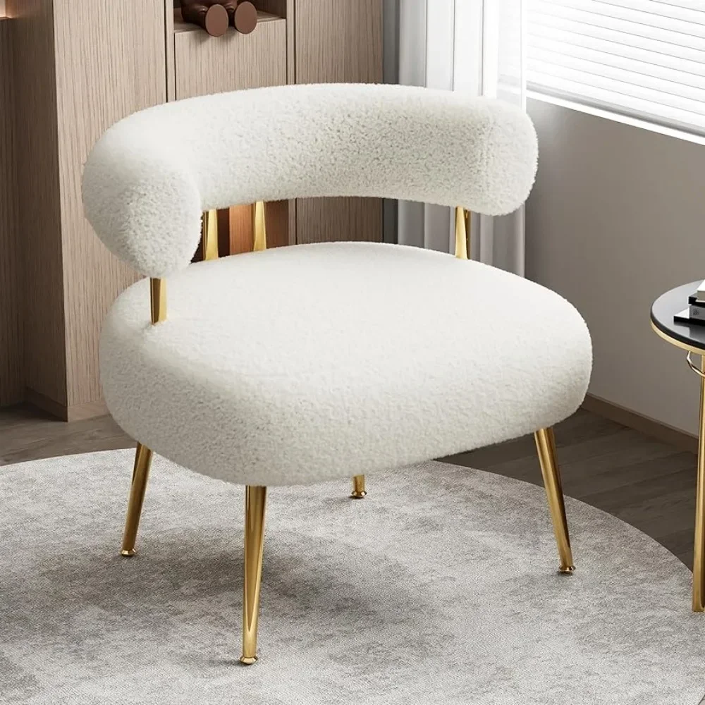 Chair, Suitable For Living Room, Bedroom, Dressing Table, Office Fluffy Side Corner Sofa Chair (milk White)