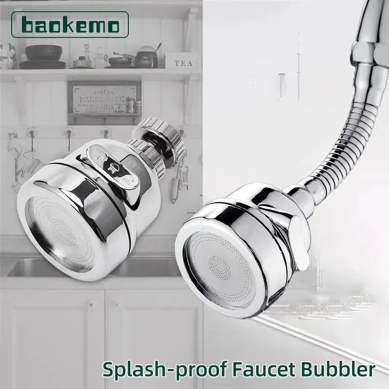 

BAOKEMO Tap Nozzle Kitchen Sink Faucet Booster Sprayer Head 3 Water Outlet Modes 360-degree Rotation